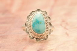 Genuine Sonoran Turquoise Sterling Silver Native American Ring